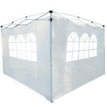 OUTSUNNY Parois latérales de rechange barnum tonnelle 3 x 3 ou 3 x 6 m 2 pièces 2 grandes fenêtres blanc