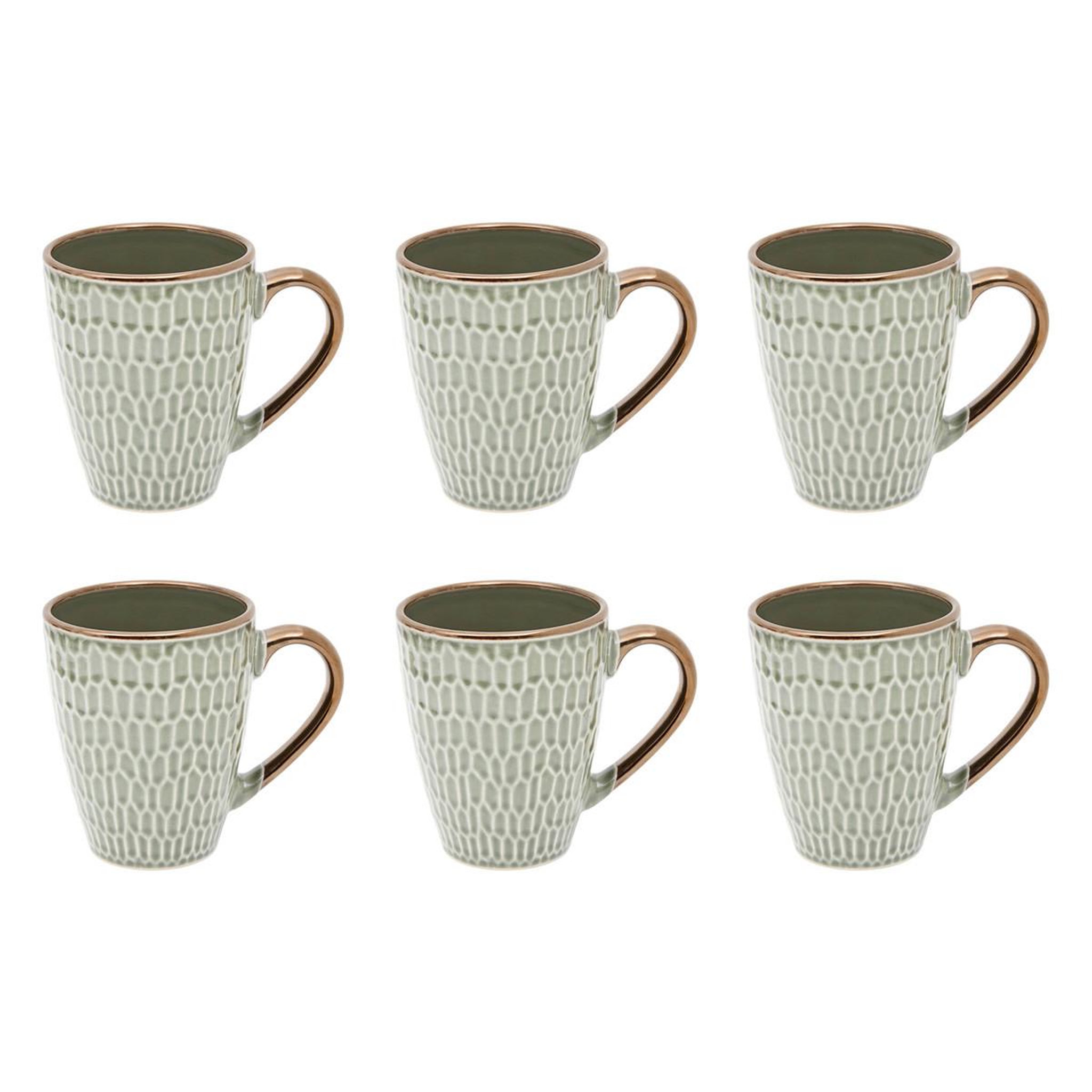 SECRET DE GOURMET Lot de 6 mugs en faïence  ella  35cl vert
