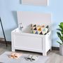 Voir la diapositive 2 : HOMCOM HOMCOM Coffre malle de rangement 81L x 40l x 46H cm MDF blanc
