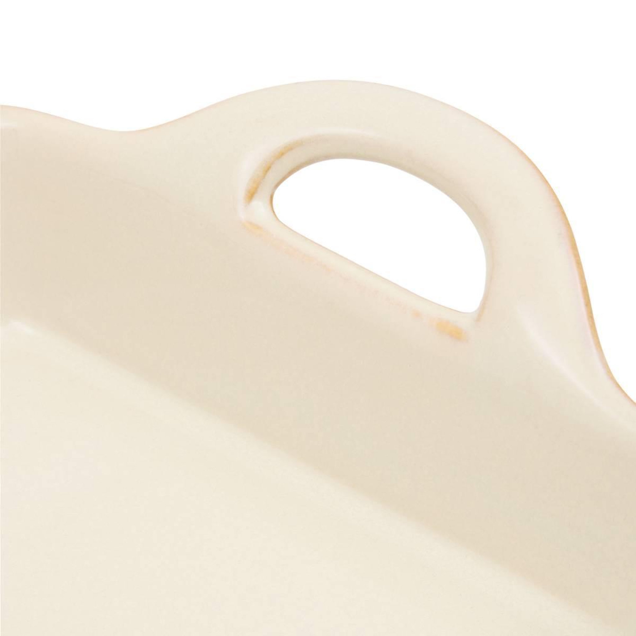 Voir la diapositive 2 : SECRET DE GOURMET Plat à four carré en grès  terre inconnue  24cm beige