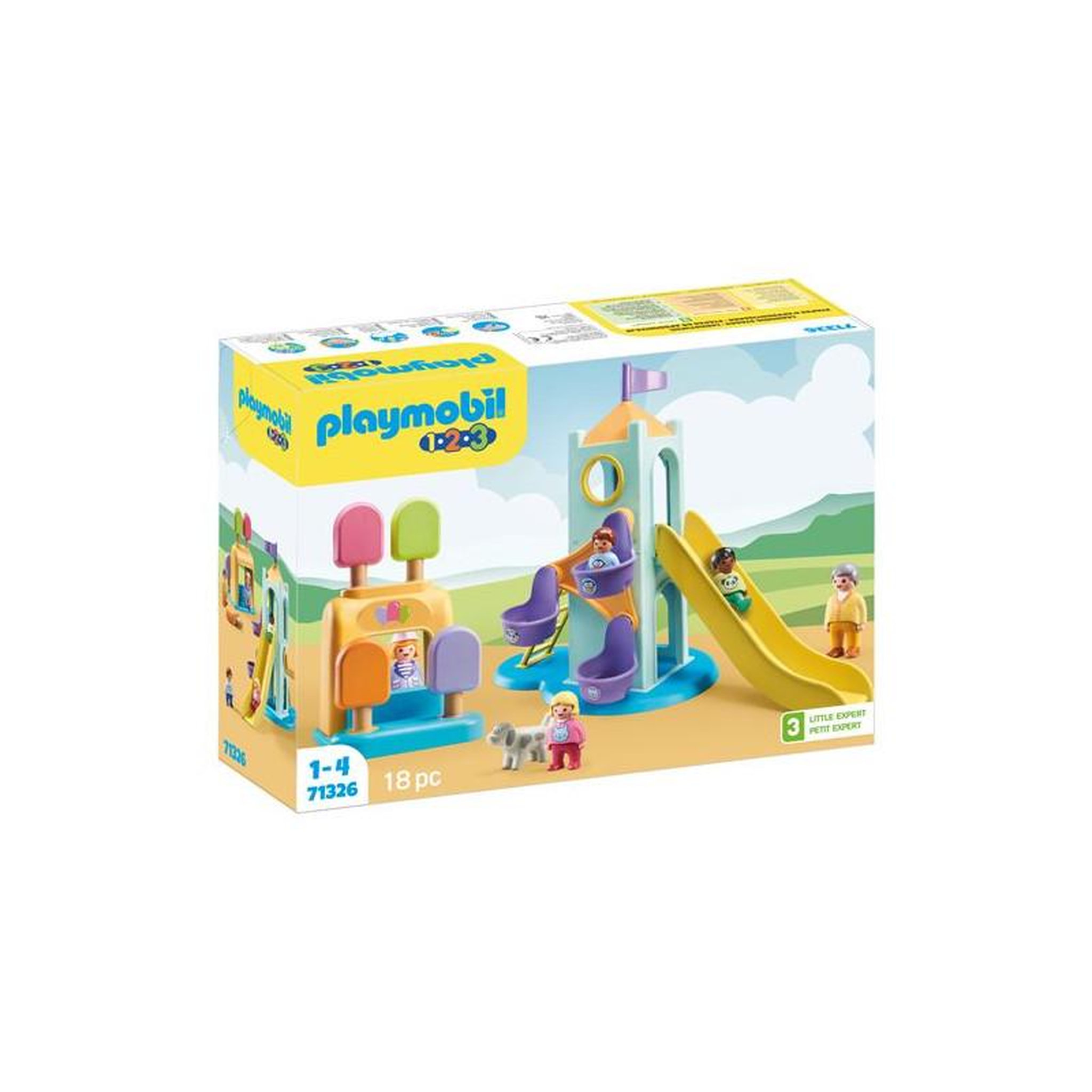 PLAYMOBIL Playmobil 1.2.3 71326 Aire de jeux avec toboggan géant 1.2.3