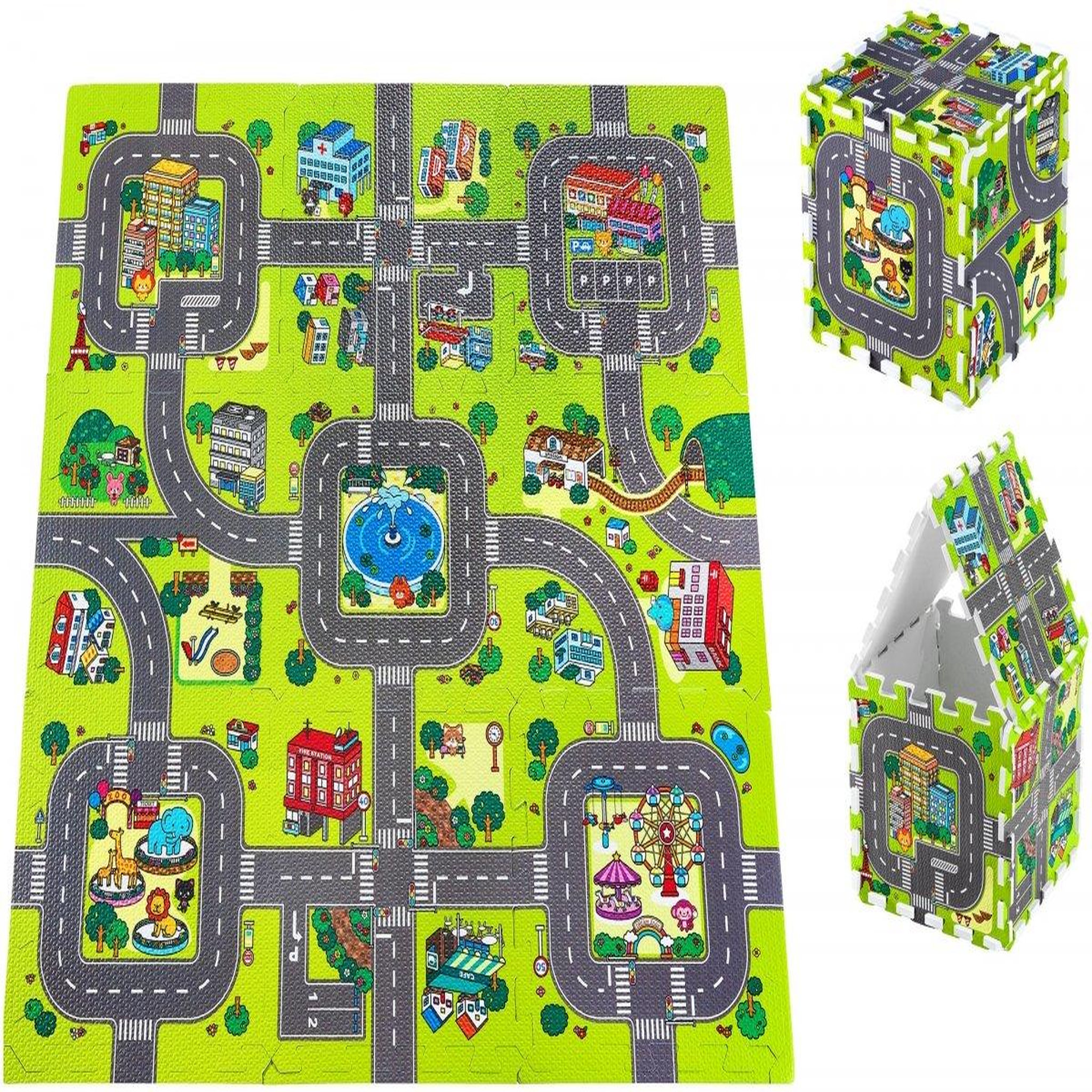 Voir la diapositive 4 : MOBY SYSTEM Tapis d'eveil Tapis Puzzle pour Bébé 90 x 90 - Tapis de Jeu 9 Pièces en Mousse EVA - Circuit Voiture