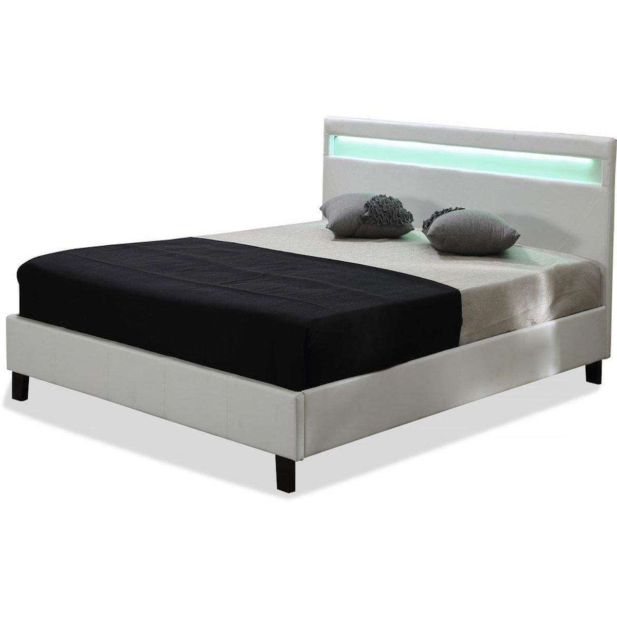 Habitat et Jardin Lit LED Maria - 160 x 200 cm - Blanc