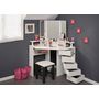 Voir la diapositive 1 : Ensemble coiffeuse d'angle GIRLY + tabouret SIT