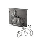 ZENKER Ensemble de moule lapin de Pâques 3D et 5 emporte-pièces lapin Zenker Pâques
