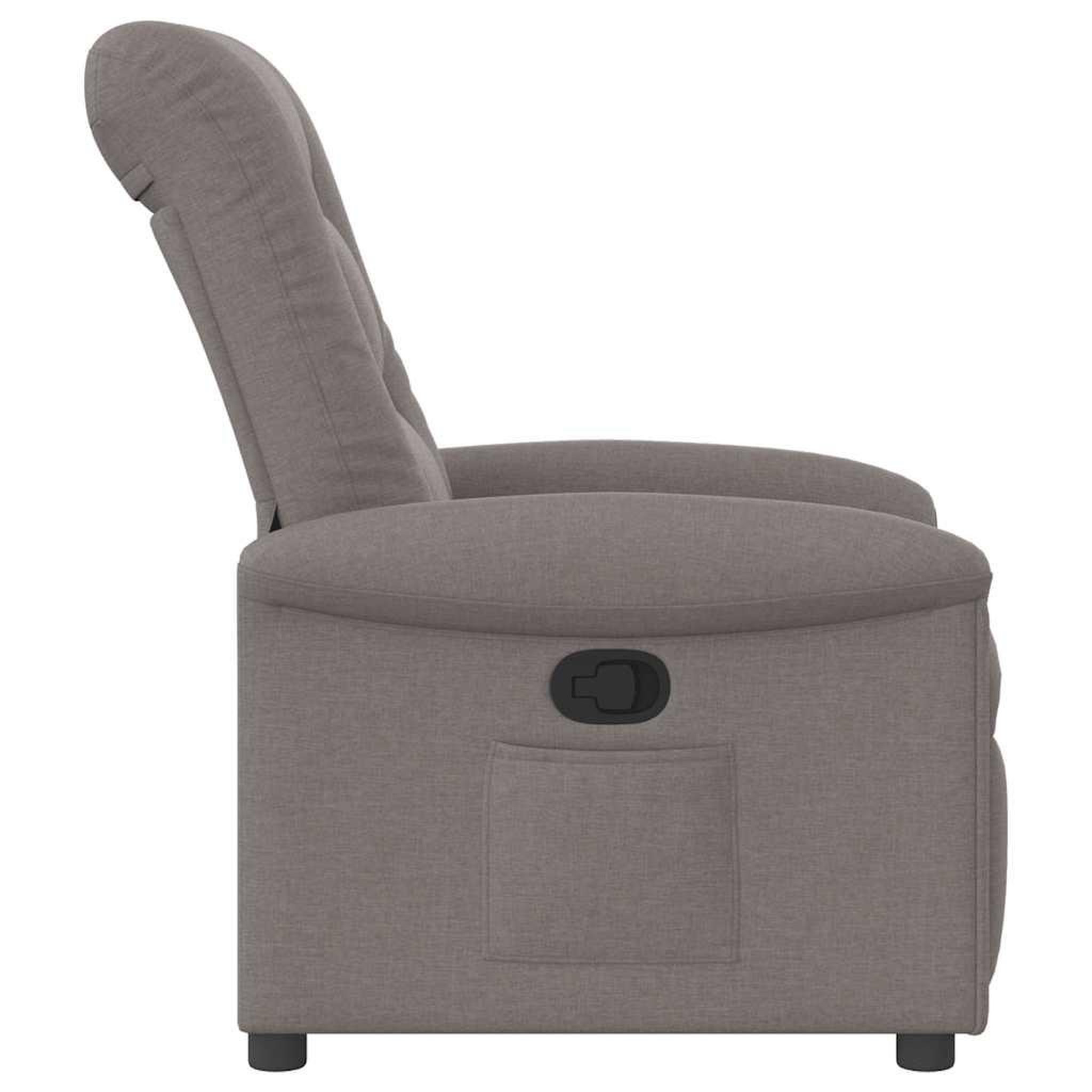 Voir la diapositive 4 : VIDAXL Fauteuil inclinable Taupe Tissu