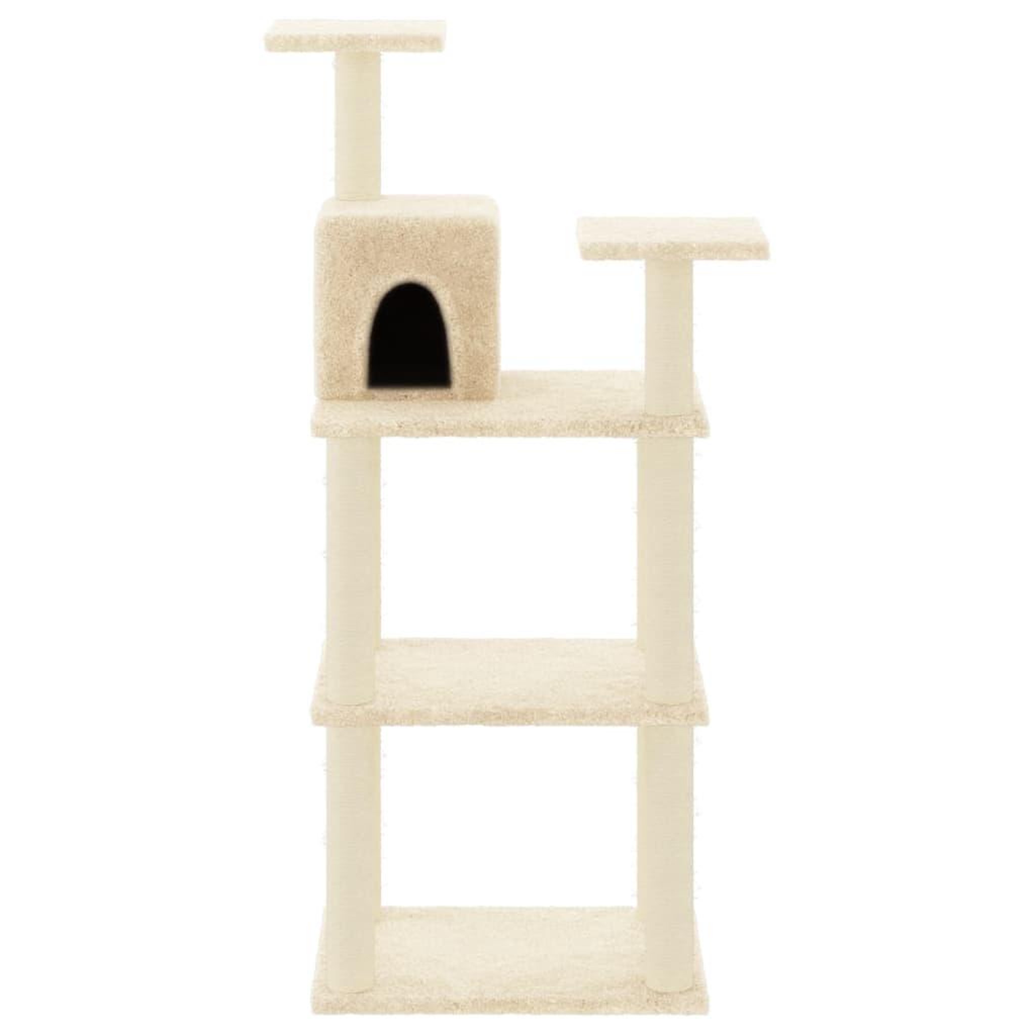 Voir la diapositive 3 : VIDAXL Arbre a chat avec griffoirs en sisal creme 118,5 cm