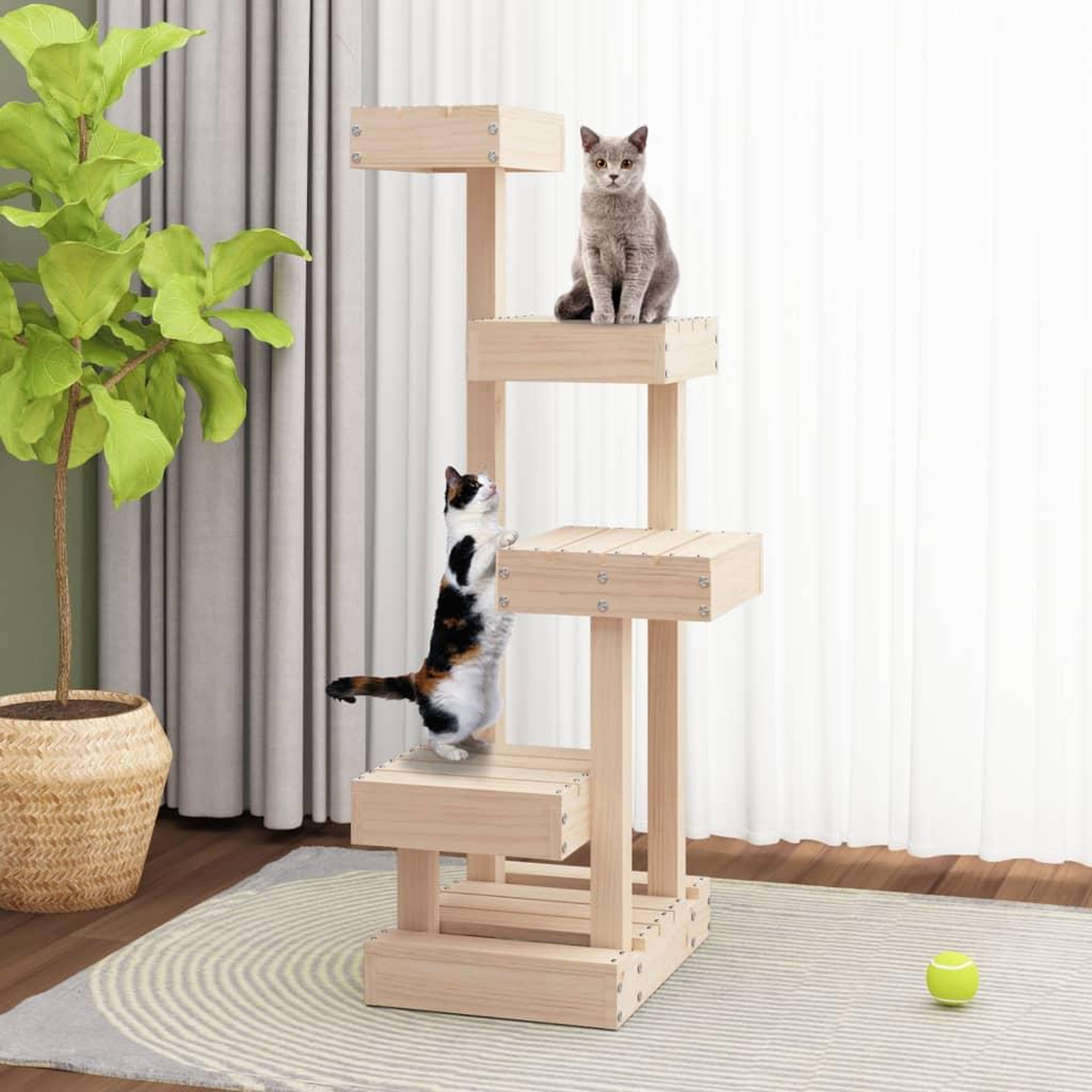 Voir la diapositive 3 : VIDAXL Arbre a chat 45,5x49x103 cm Bois de pin massif