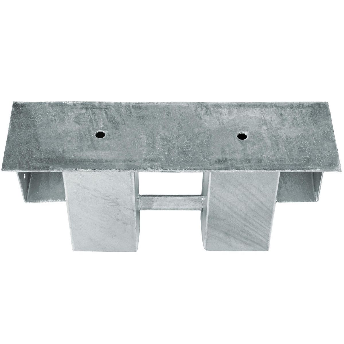 tectake Lot de 4 supports pour empiler le bois en acier galvanisé argent