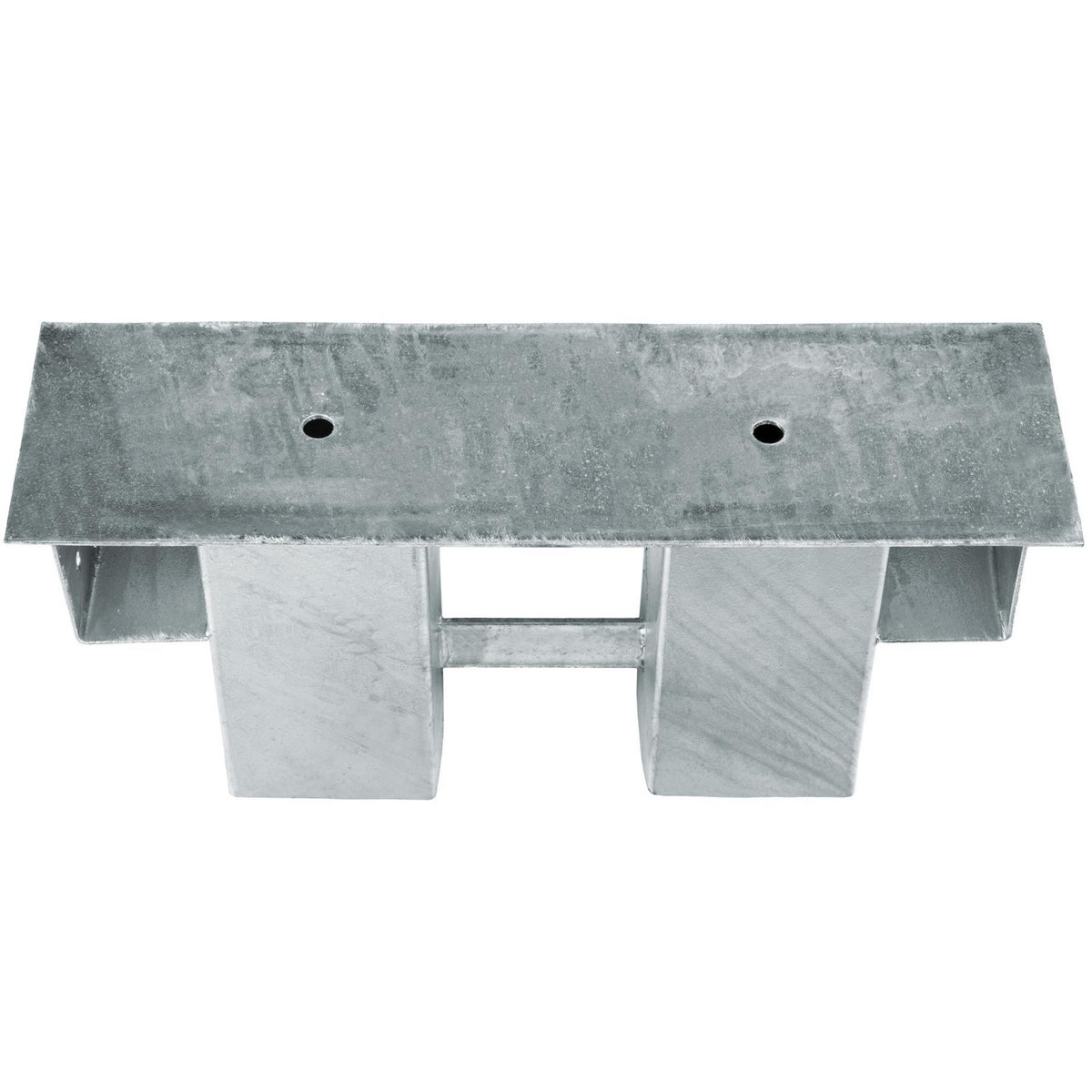 tectake Lot de 4 supports pour empiler le bois en acier galvanisé argent