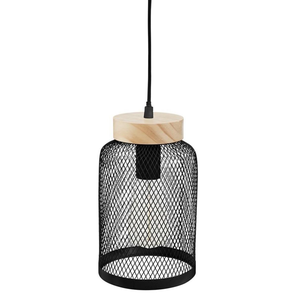 ATMOSPHERA Suspension métal bois Zely noir