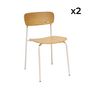 Voir la diapositive 6 : SWEEEK Lot de 2 chaises vintage contreplaqué avec placage bois et pieds métal L 43.5 x P 51 x H 77cm - Toby
