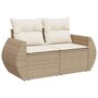 Voir la diapositive 3 : VIDAXL Salon de jardin avec coussins 8 pcs beige resine tressee