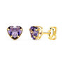 Voir la diapositive 1 : L'ATELIER D'AZUR Boucles d'Oreilles Or 18 Carats 750 - Zirconiums Améthyste