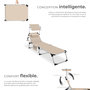 Voir la diapositive 3 : tectake Bain de soleil pliable avec oreiller beige