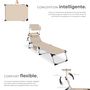 Voir la diapositive 3 : tectake Bain de soleil pliable avec oreiller beige