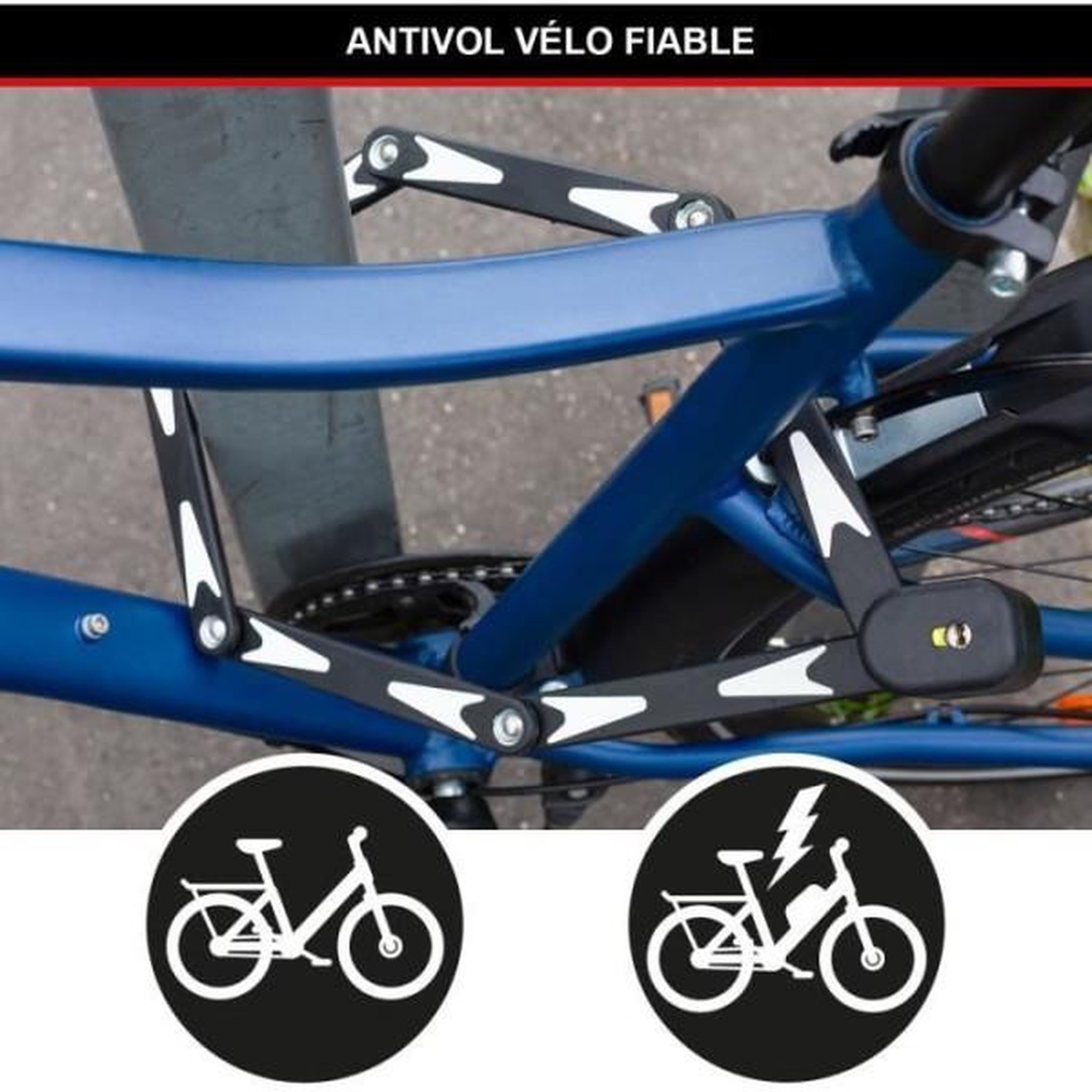 Voir la diapositive 4 : Master lock Antivol Vélo Pliable - MASTER LOCK - 8333EURDPRO - Acier Trempé, 3 Clés, Certifié, Support Inclus