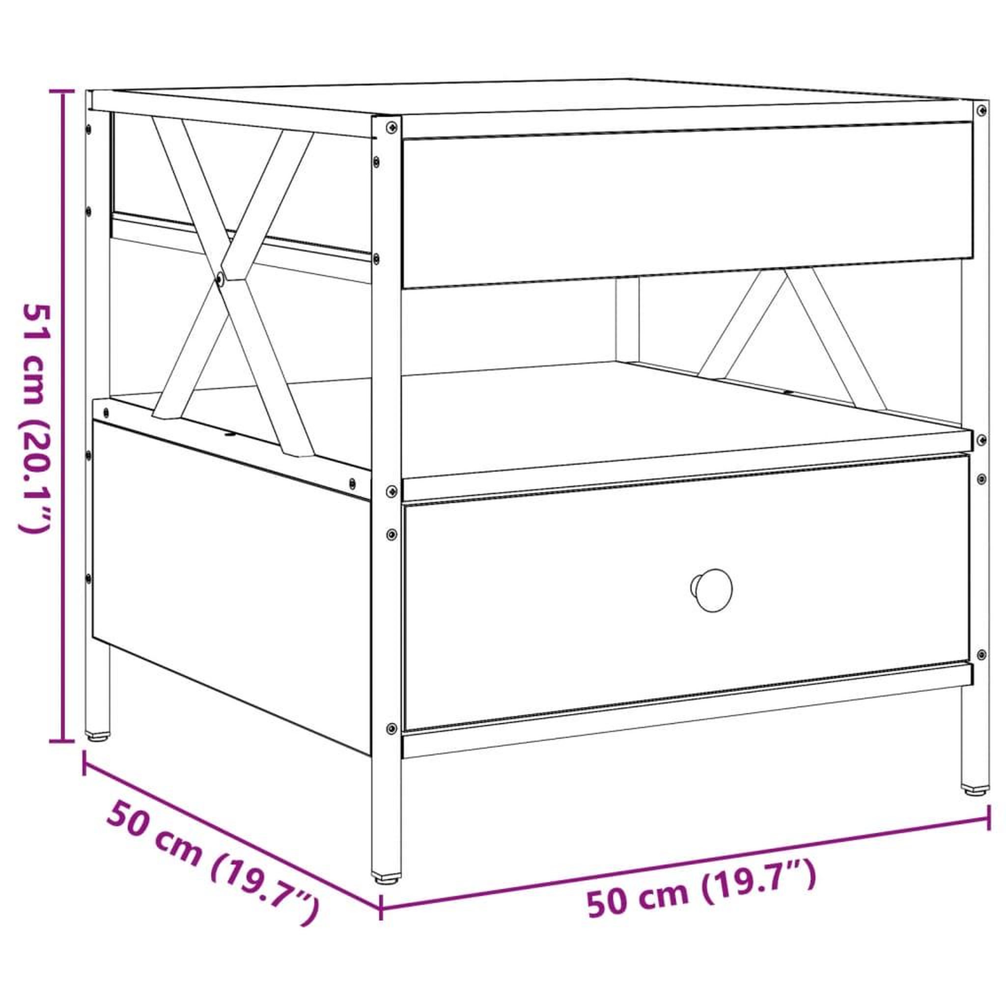 Voir la diapositive 6 : VIDAXL Table basse avec LED Infinity noir 50x50x51 cm