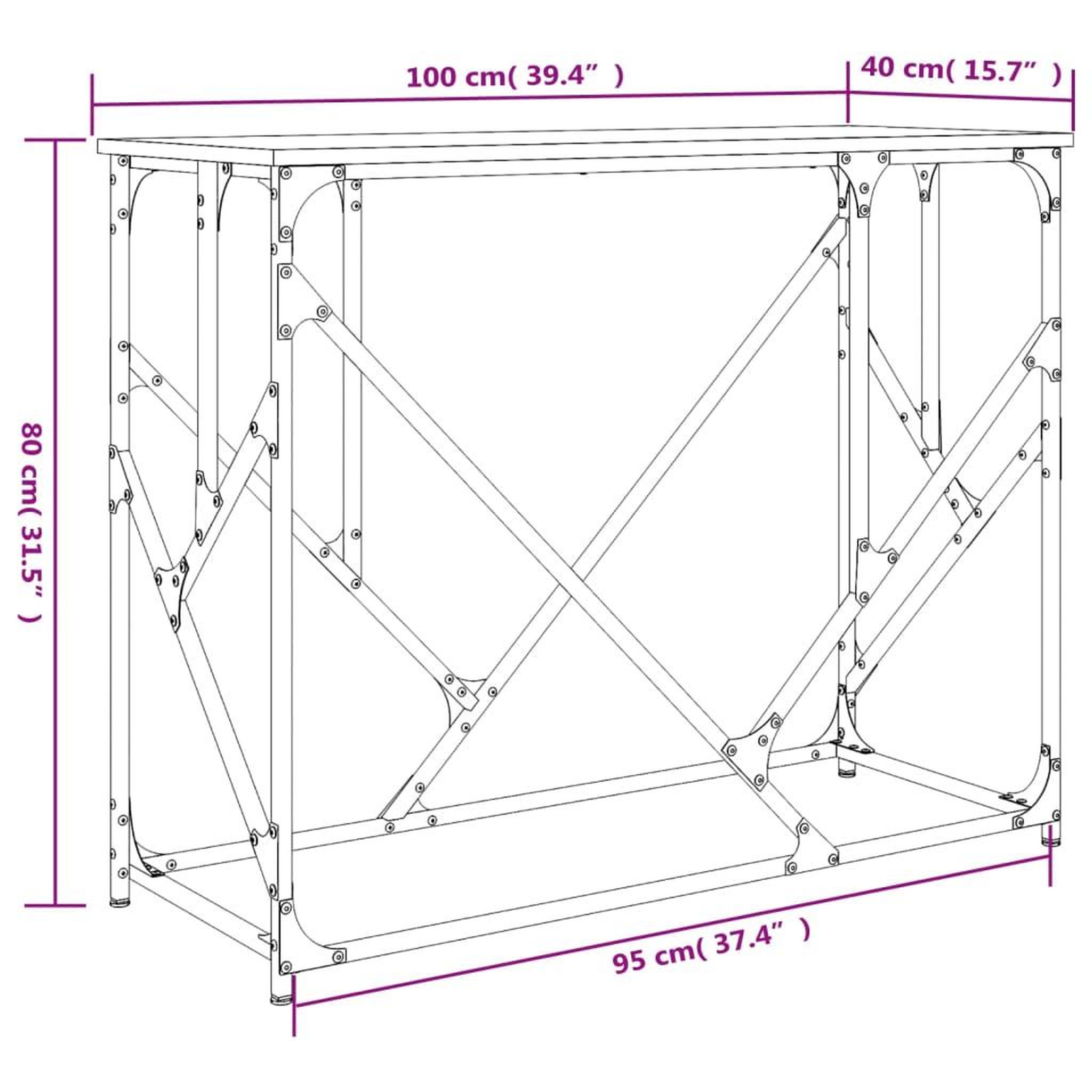 Voir la diapositive 6 : VIDAXL Table console chene marron 100x40x80 cm bois d'ingenierie