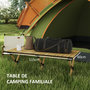 Voir la diapositive 5 : OUTSUNNY Table de camping pique-nique pliable - plateau enroulable - acier alu aspect bois naturel