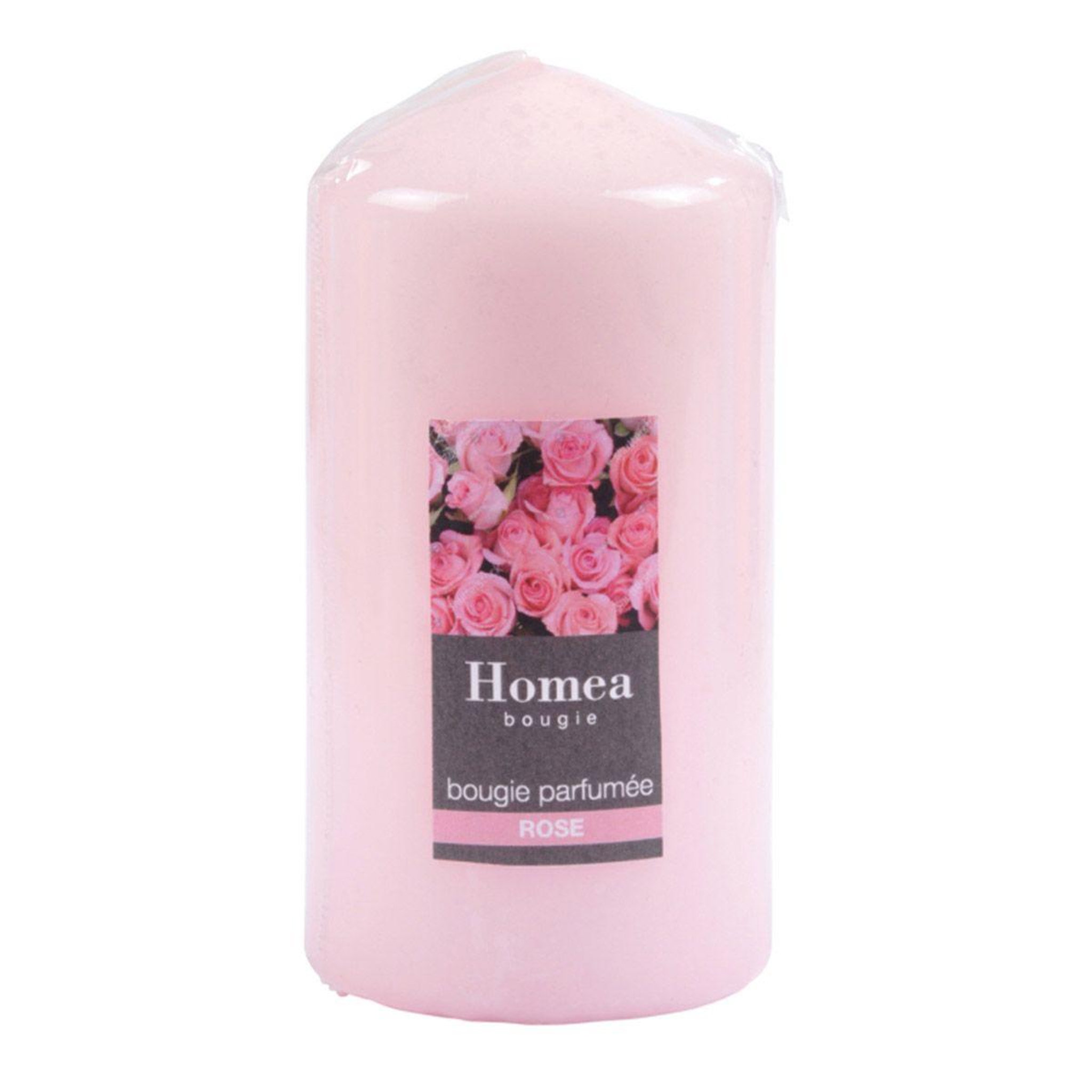 Voir la diapositive 2 : HOMEA Bougie Pilier Design  Essentiel  15cm Rose