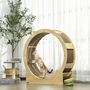 Voir la diapositive 2 : PAWHUT Roue d'exercice pour chat - frein, grattoirs - dim. 91L x 33,5P x 94H cm - aspect bois naturel