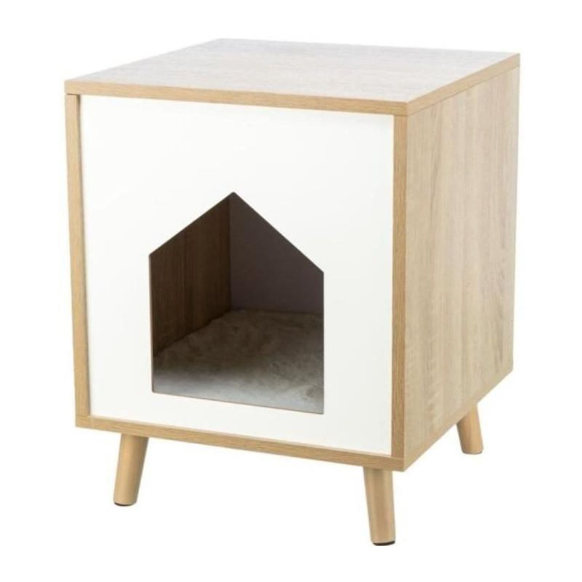 Trixie Abri - TRIXIE - Isa - Aspect bois - 40 x 50 x 40 cm - Brun clair / Blanc