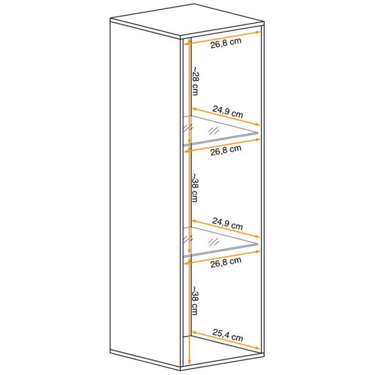 Paris Prix Vitrine Murale LED  Switch  120cm Naturel