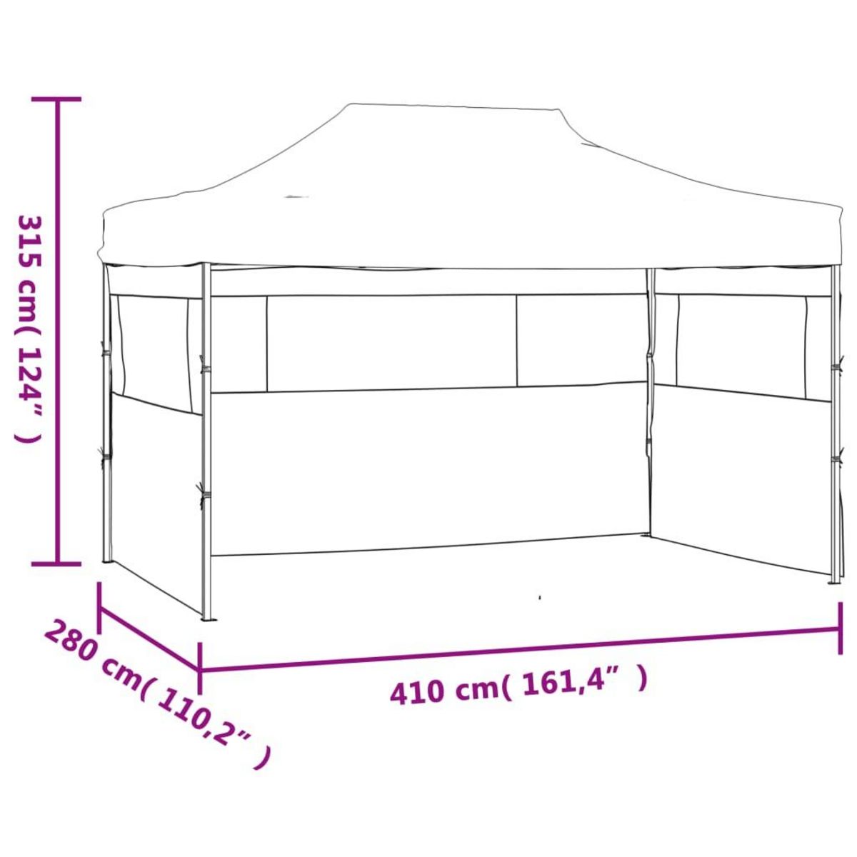 VIDAXL Tente de reception pliable avec 3 parois 3x4 m Acier Creme