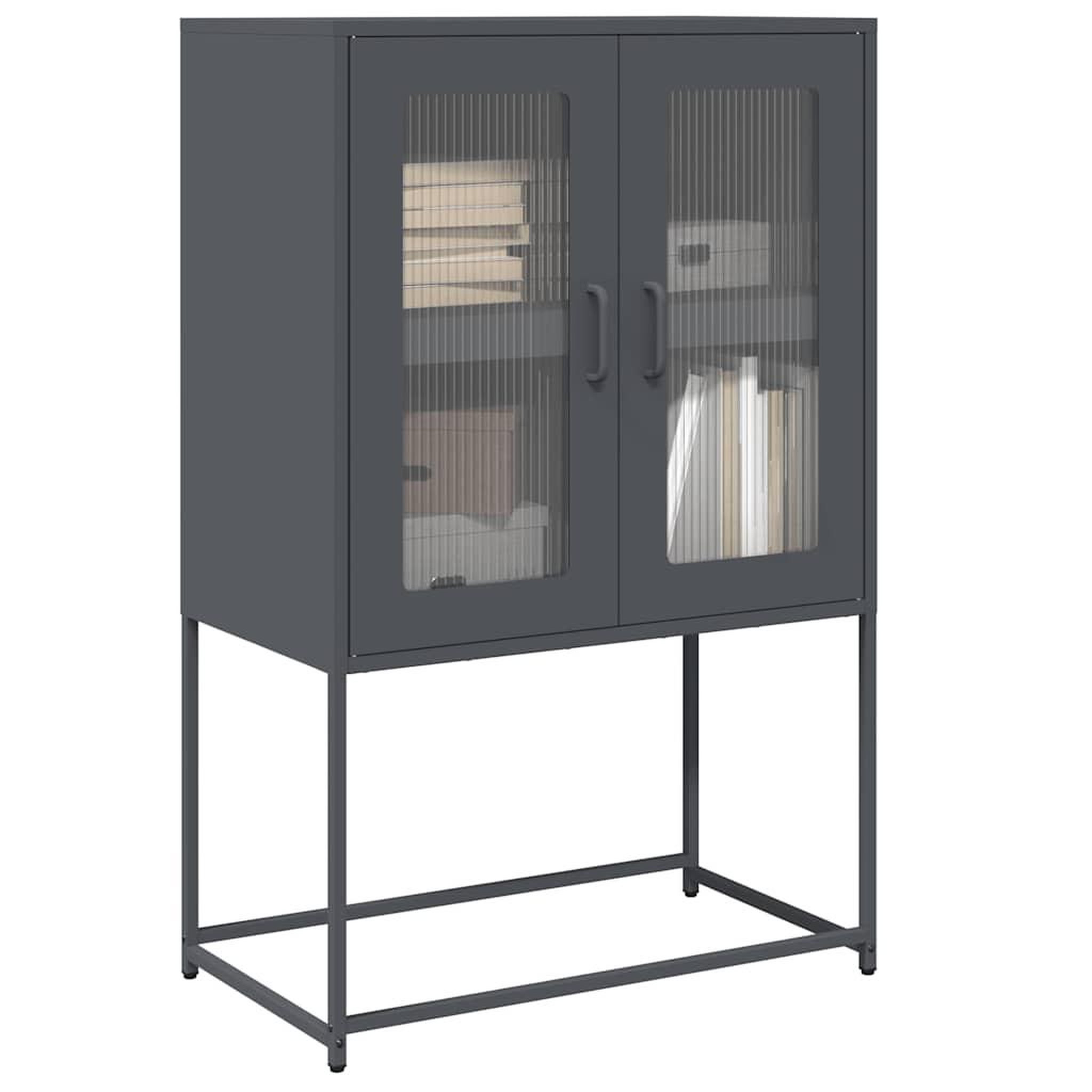 VIDAXL Buffet haut anthracite 68x39x107 cm acier