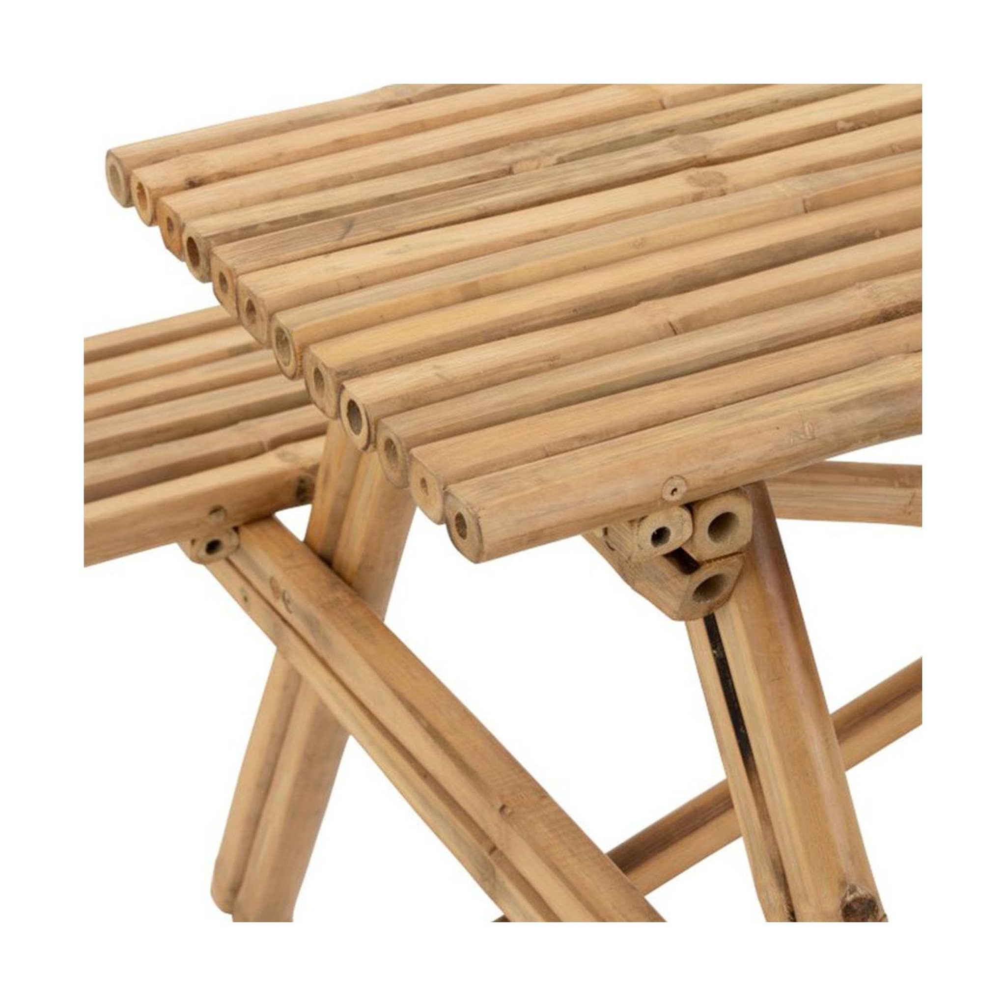 Voir la diapositive 5 : J-LINE Table de Jardin & 2 Bancs  Paradis  134cm Naturel