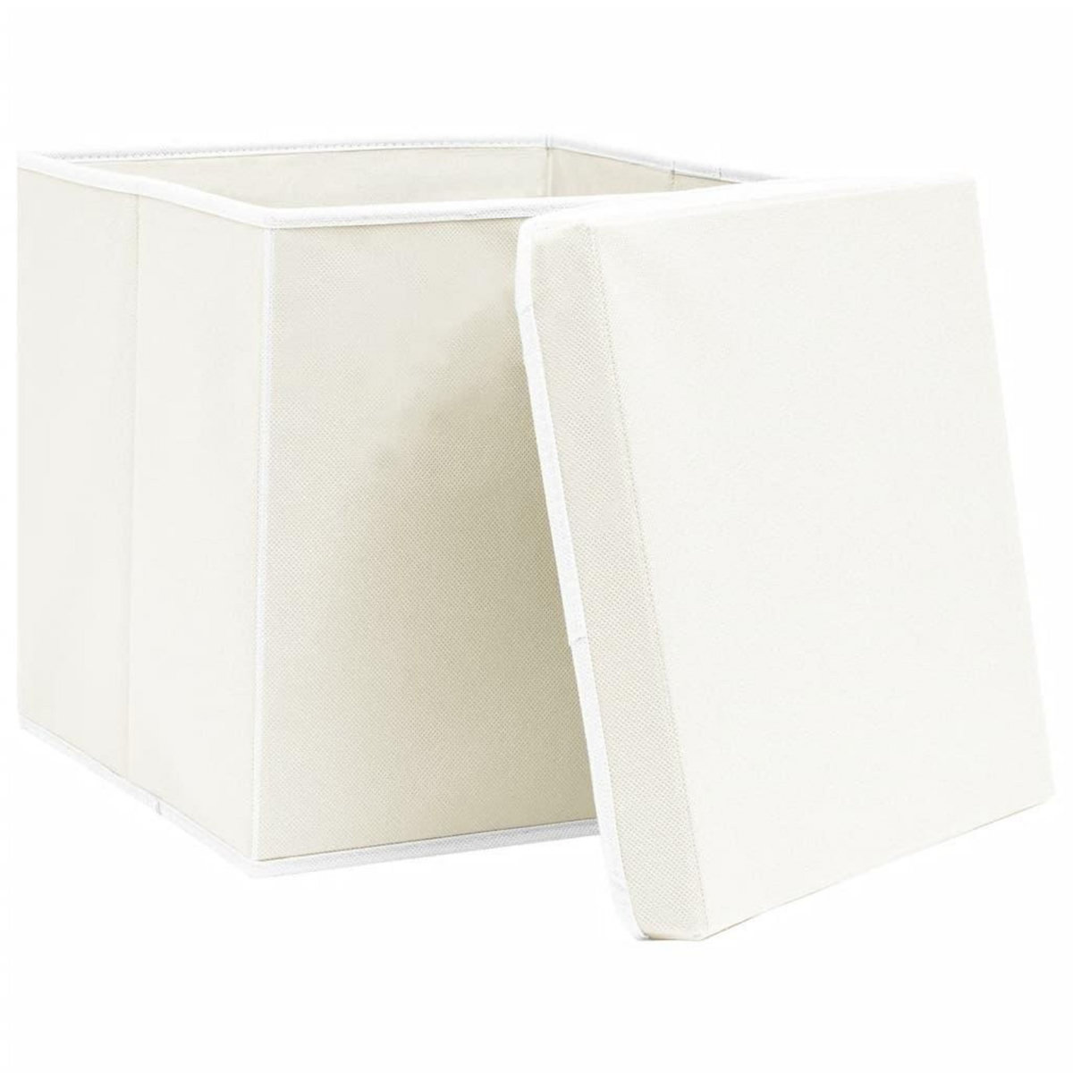 VIDAXL Boîtes de rangement avec couvercles 4pcs Blanc 32x32x32cm Tissu