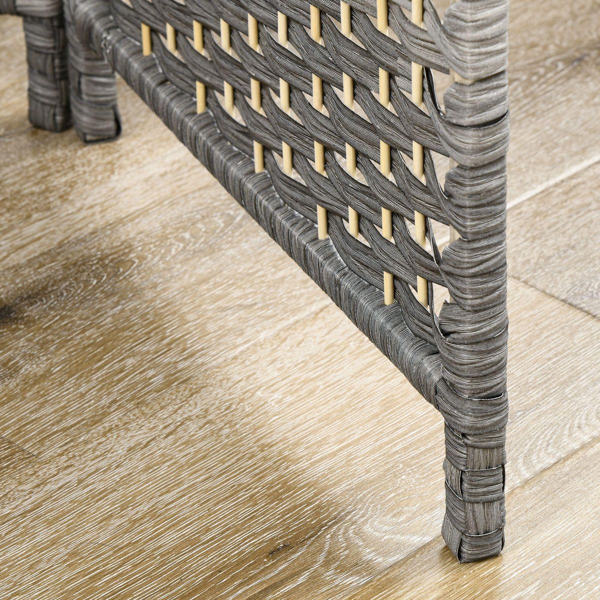 HOMCOM Paravent intérieur en bois 4 panneaux 180 x 180 cm séparateur de pièce pliable bois gris