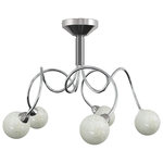 VIDAXL Plafonnier avec abat-jour ronds en verre pour 5 LED G9