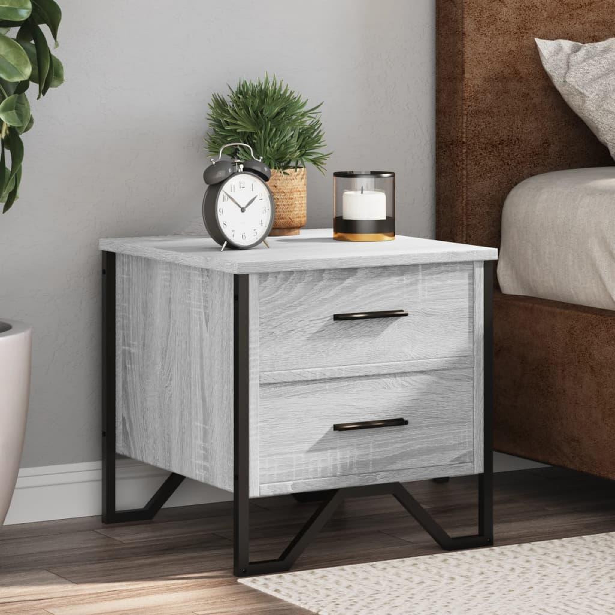 VIDAXL Table de chevet sonoma gris 40x41x40 cm bois d'ingenierie