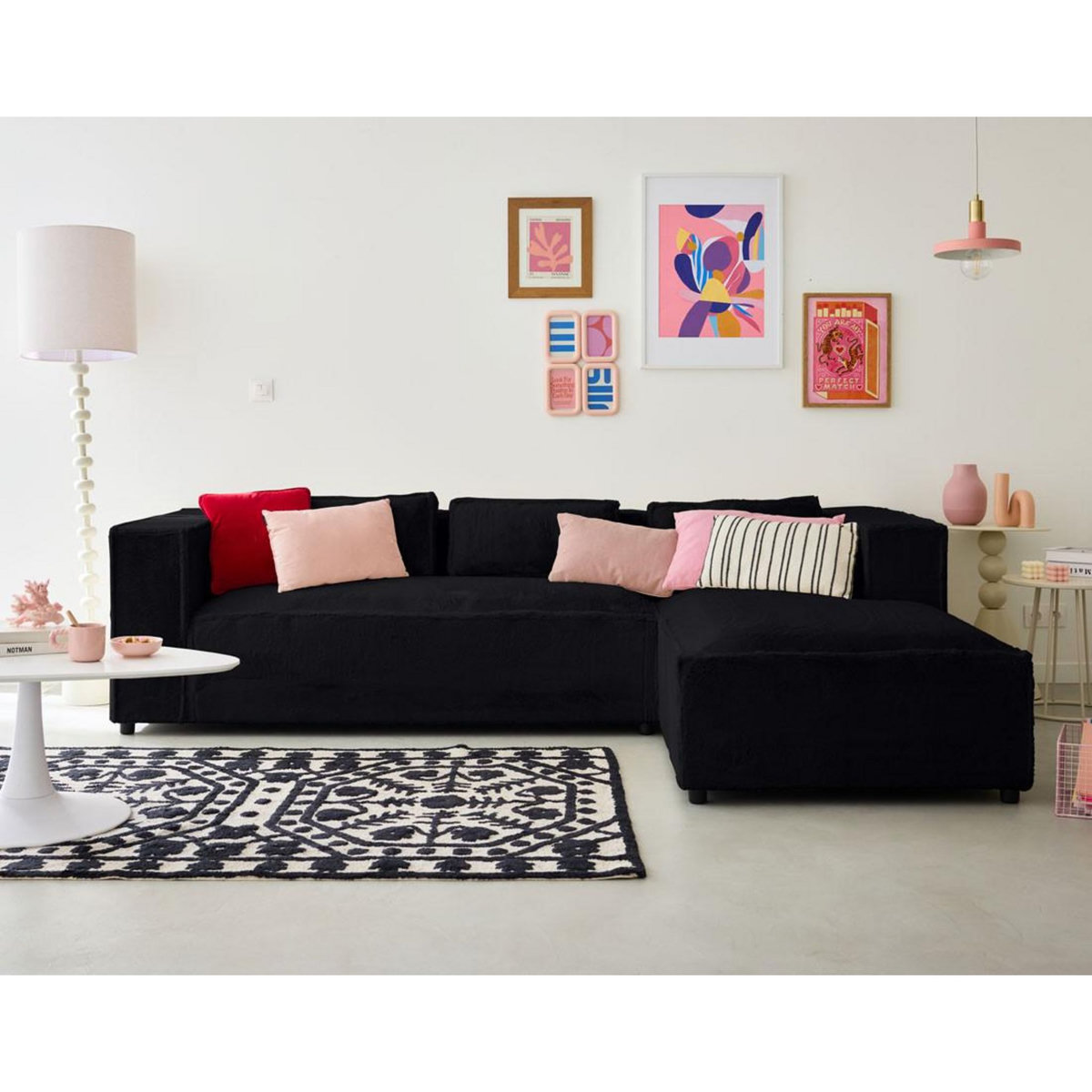 LISA DESIGN Stella - canapé d'angle droit - 4 places - en fausse fourrure