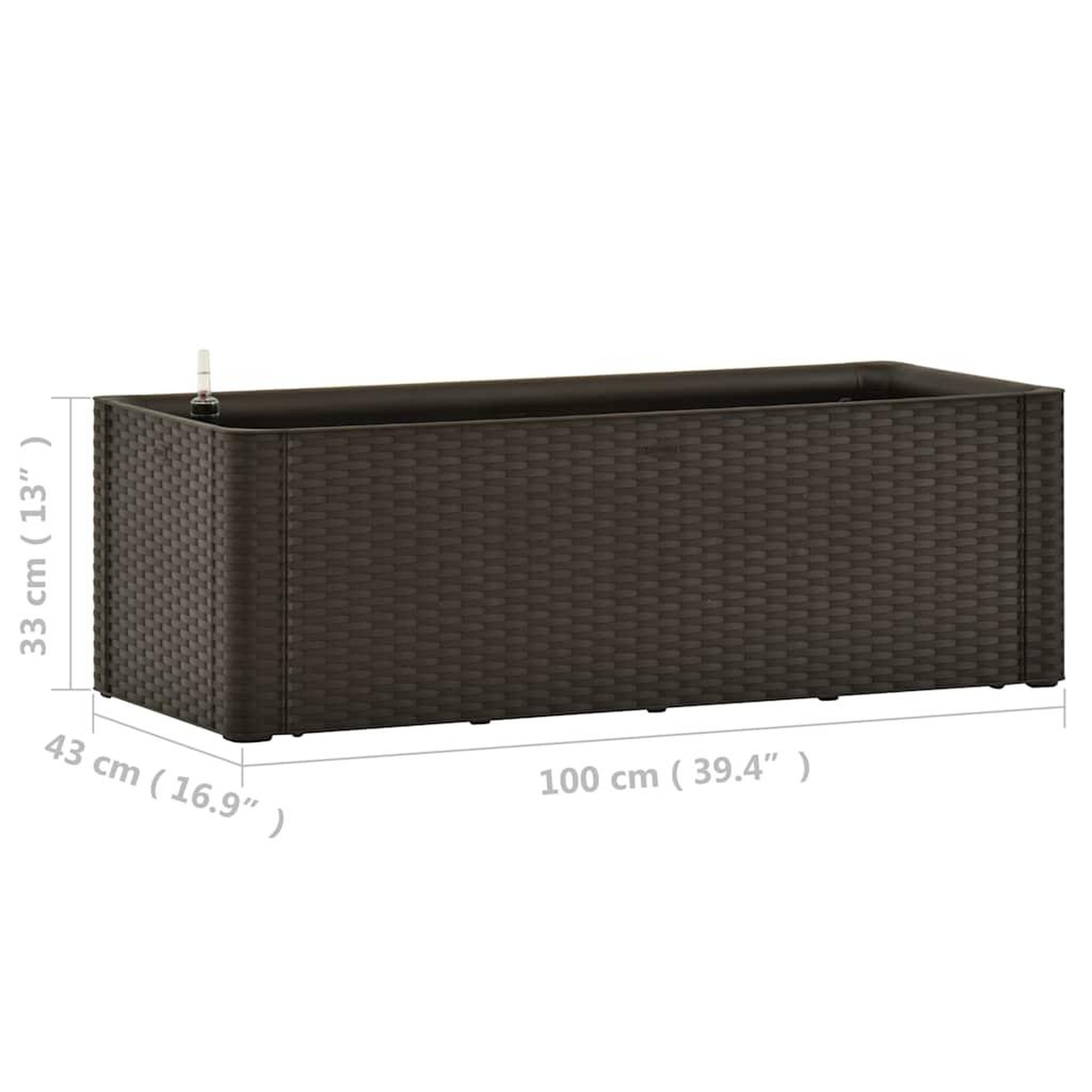 Voir la diapositive 6 : VIDAXL Lit sureleve de jardin avec systeme d'arrosage moka 100x43x33cm