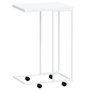 Voir la diapositive 5 : VIDAXL Table d appoint avec roues Blanc 40x30x63,5cm Bois d ingénierie