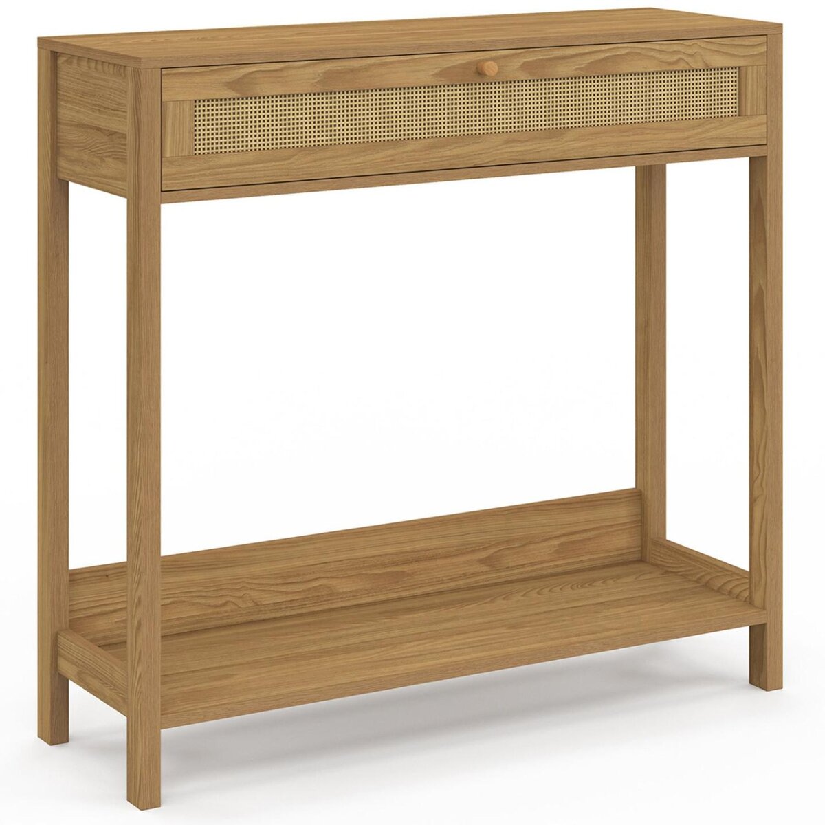 ID MARKET Console 1 tiroir HANAE effet naturel cannage