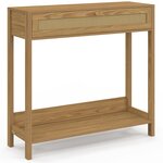 ID MARKET Console 1 tiroir HANAE effet naturel cannage