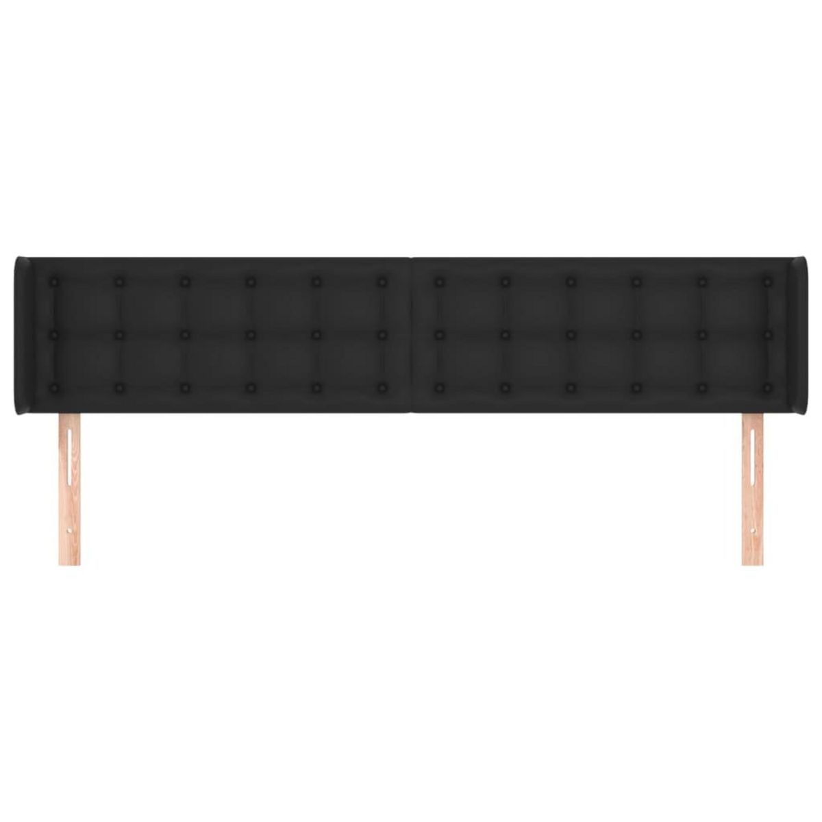 VIDAXL Tete de lit avec oreilles Noir 163x16x78/88 cm Similicuir