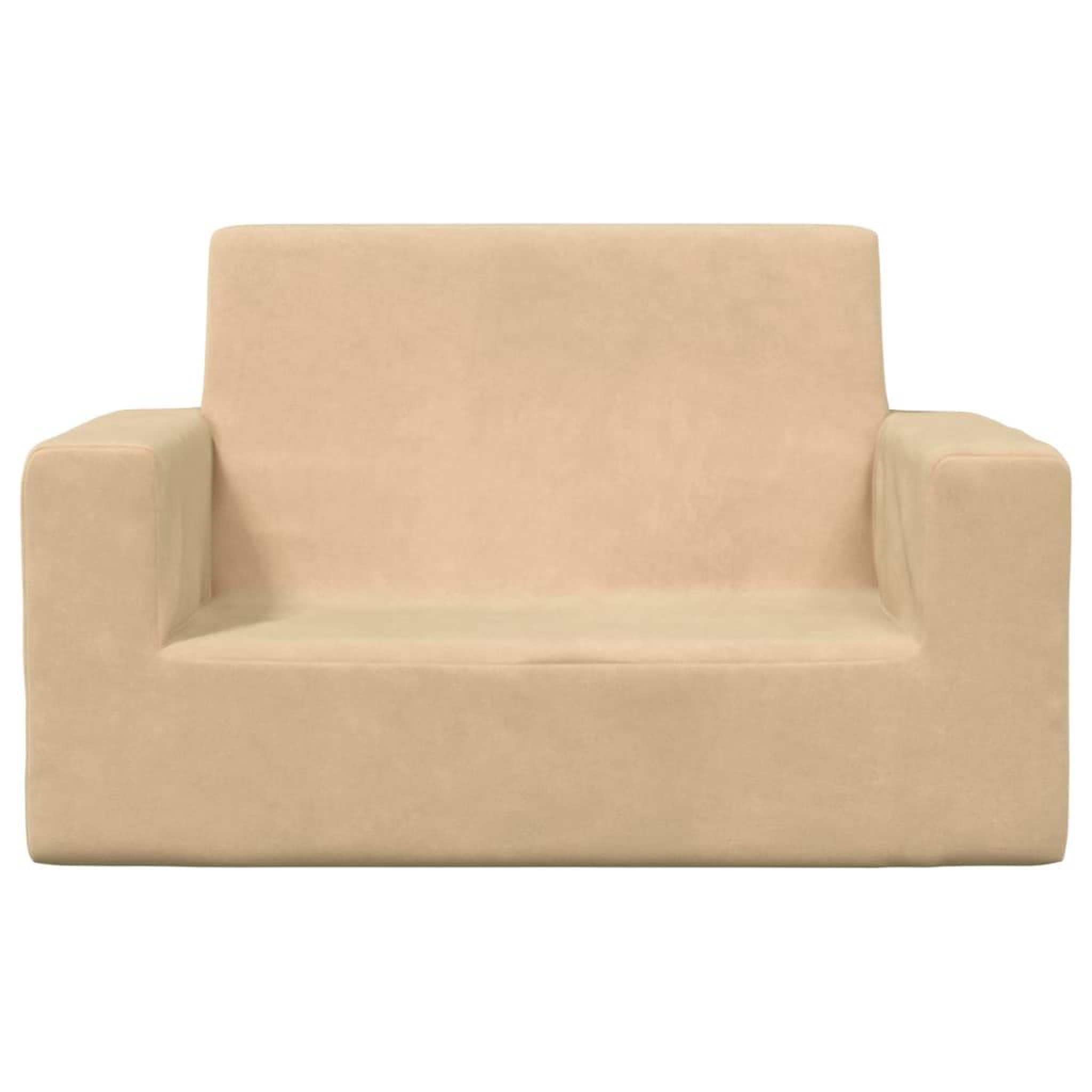 Voir la diapositive 3 : VIDAXL Canape pour enfants a 2 places Creme Peluche douce