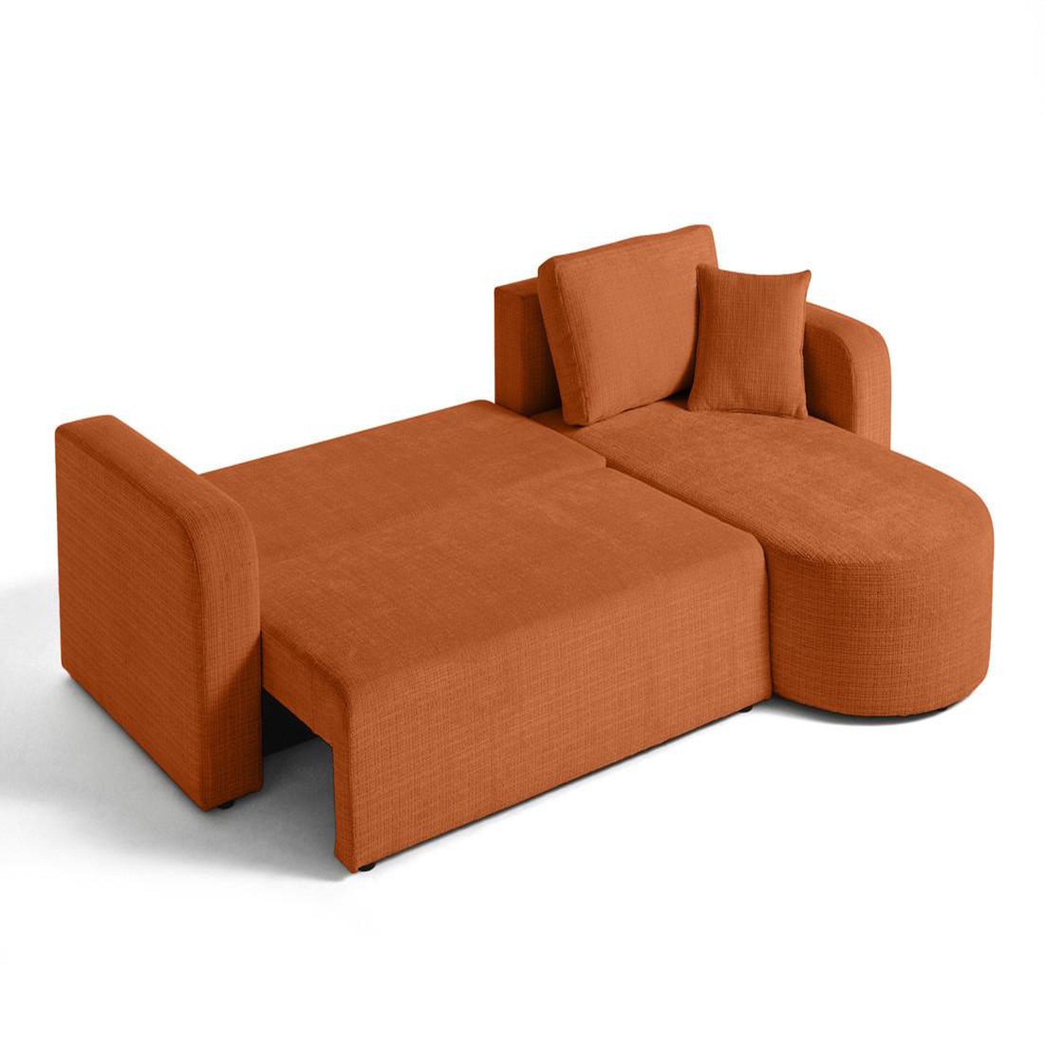 Voir la diapositive 2 : BEST MOBILIER Miro - canapé d'angle réversible - 4 places - convertible avec coffre - en velours texturé