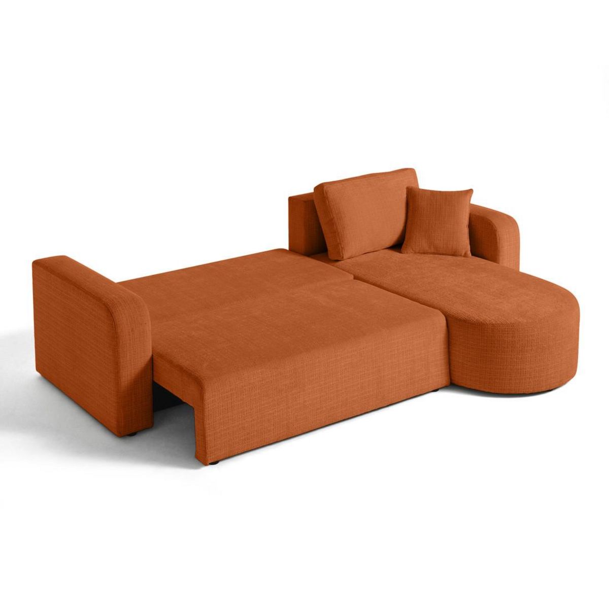 BEST MOBILIER Miro - canapé d'angle réversible - 4 places - convertible avec coffre - en velours texturé