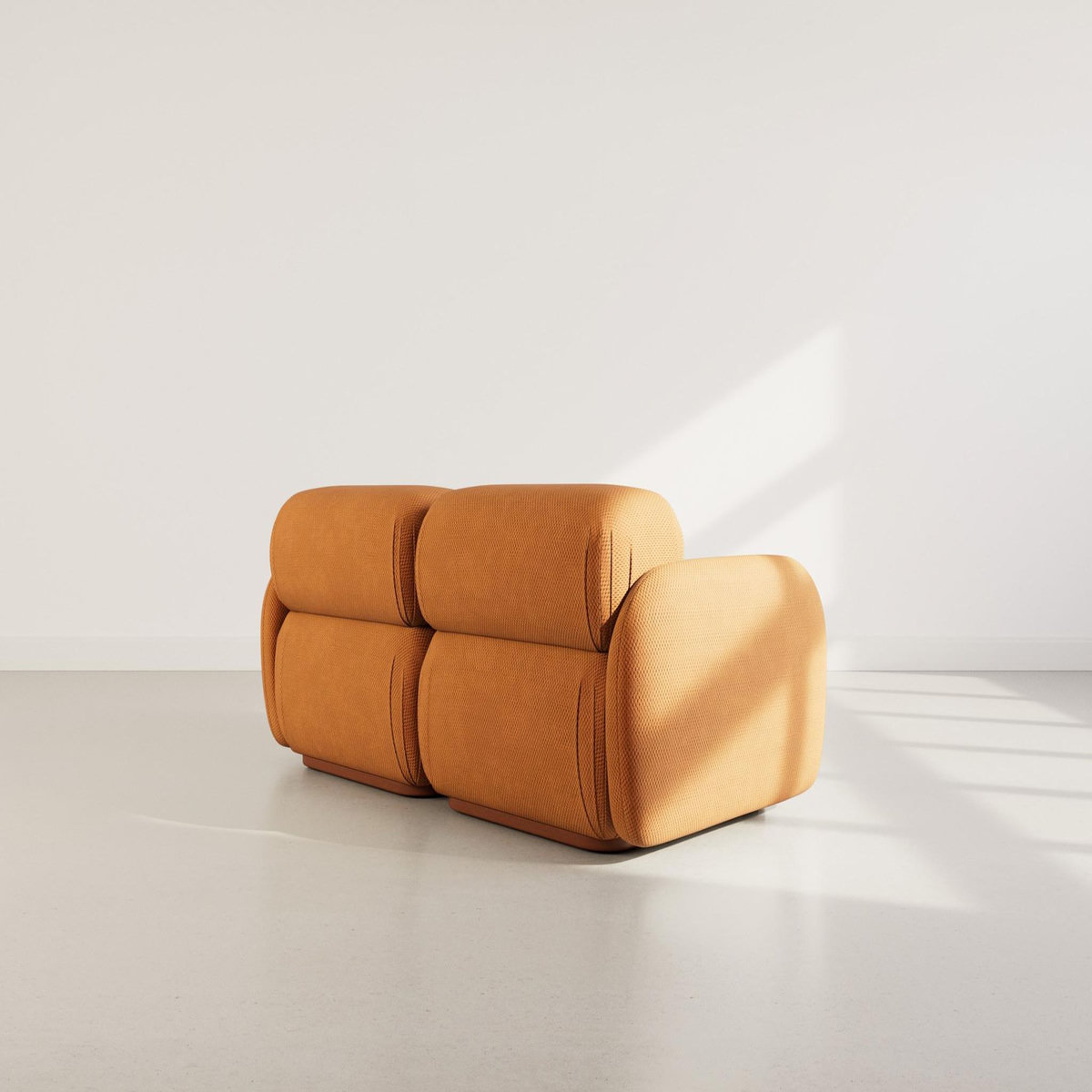 LISA DESIGN Penelope - canapé droit modulable 2 places en velours texturé