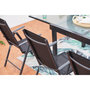 Voir la diapositive 5 : CONCEPT USINE Table de jardin extensible et 8 fauteuils en alu et toile PVC BRESCIA