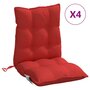 Voir la diapositive 2 : VIDAXL Coussins de chaise a dossier bas lot de 4 rouge tissu oxford