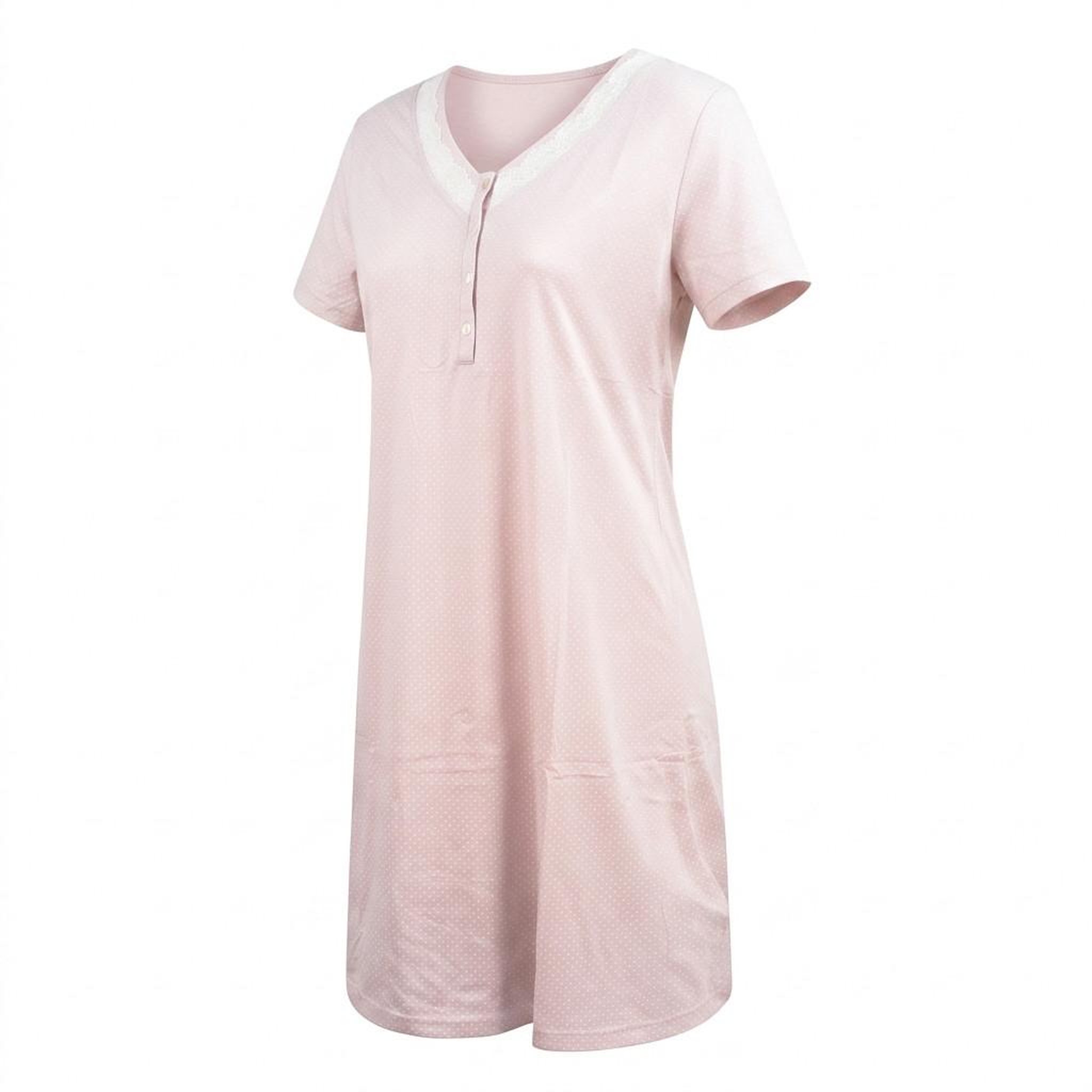 Voir la diapositive 6 : OZABI OZABI Pack 2 Chemises de Nuit Femme Dentelle Boutonné Manches Courtes Coton