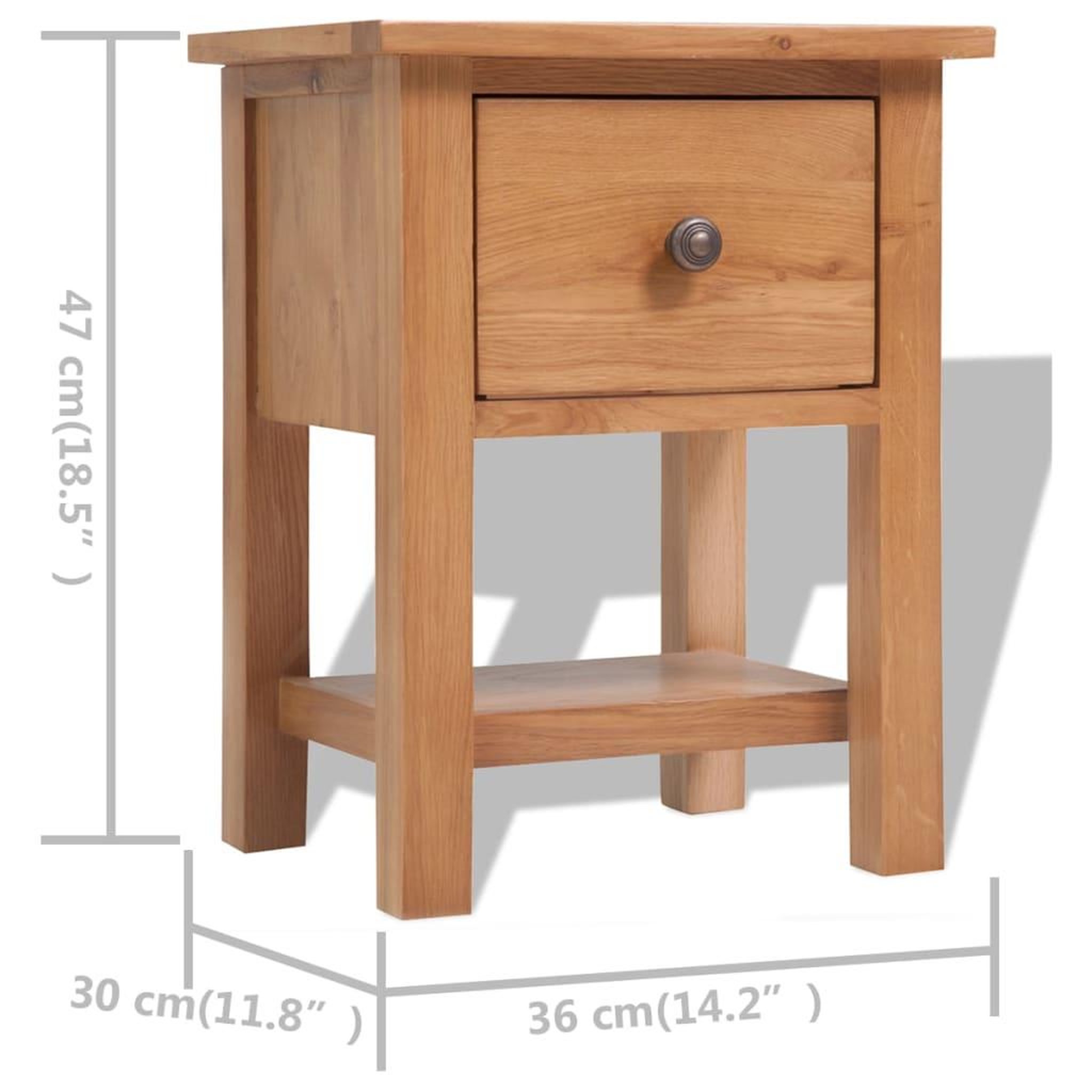 Voir la diapositive 6 : VIDAXL Tables de chevet 2 pcs 36x30x47 cm bois de chene massif