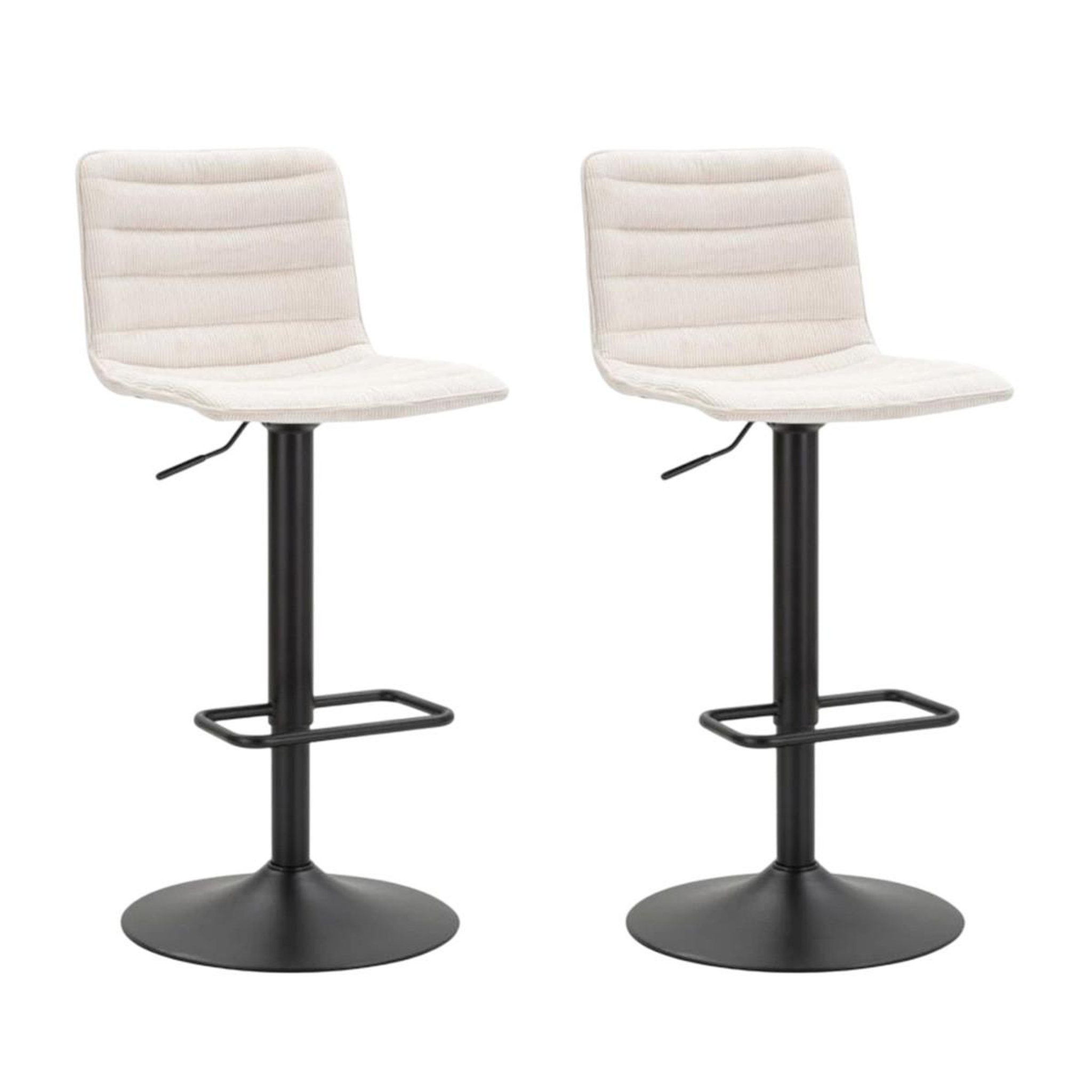 Paris Prix Lot de 2 Chaises de Bar Réglables  Destiny  85-107cm Noir & Blanc